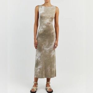 NWT DISSH CASPER MOSS TIE DYE MIDI DRESS